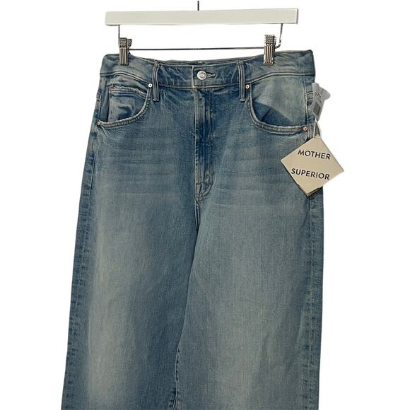 MOTHER JEANS WOMENS SIZE 27 SPITFIRE SNEAK HIGH RISE WIDE LEG I CONFESS BLUE NEW - Picture 6 of 13